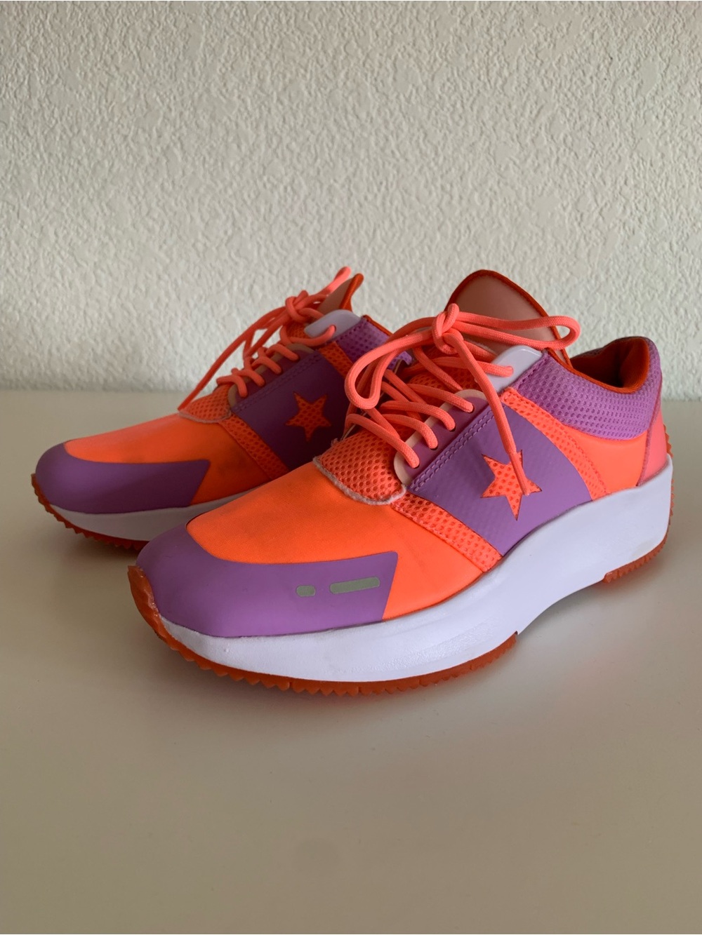 Converse Women’s Neon Orange and Purple Sneakers